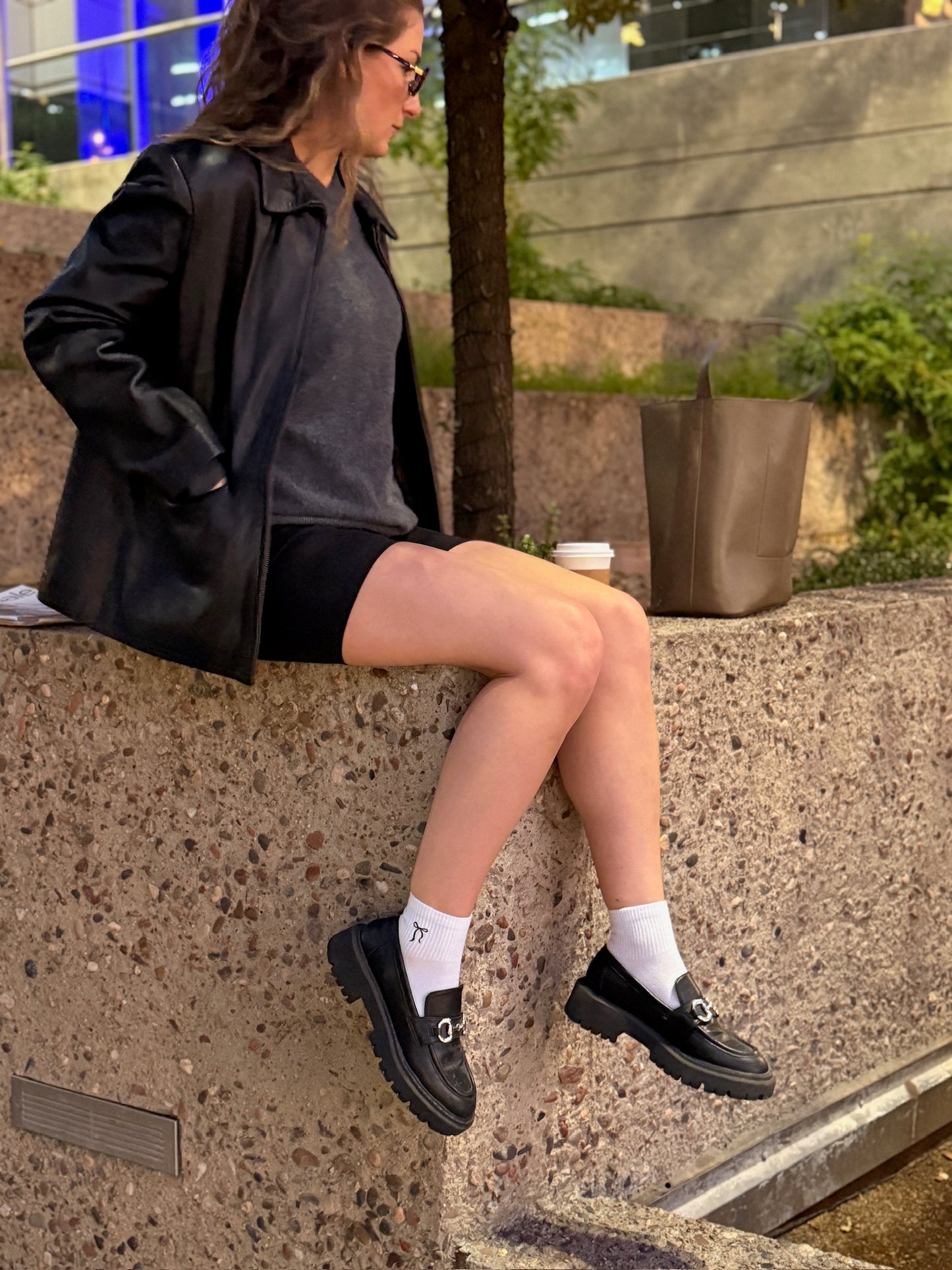 Bow Quarter Crew Socks