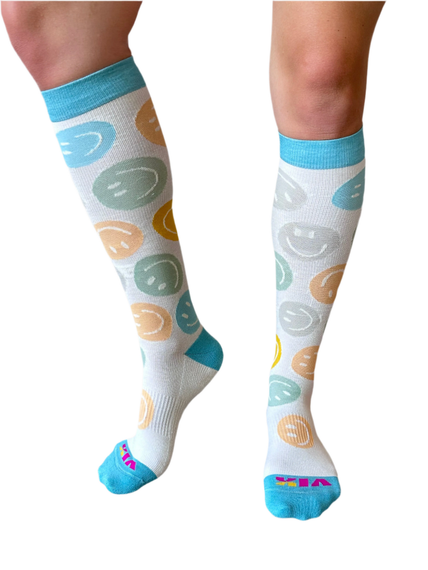 Color Smiley Compression Socks