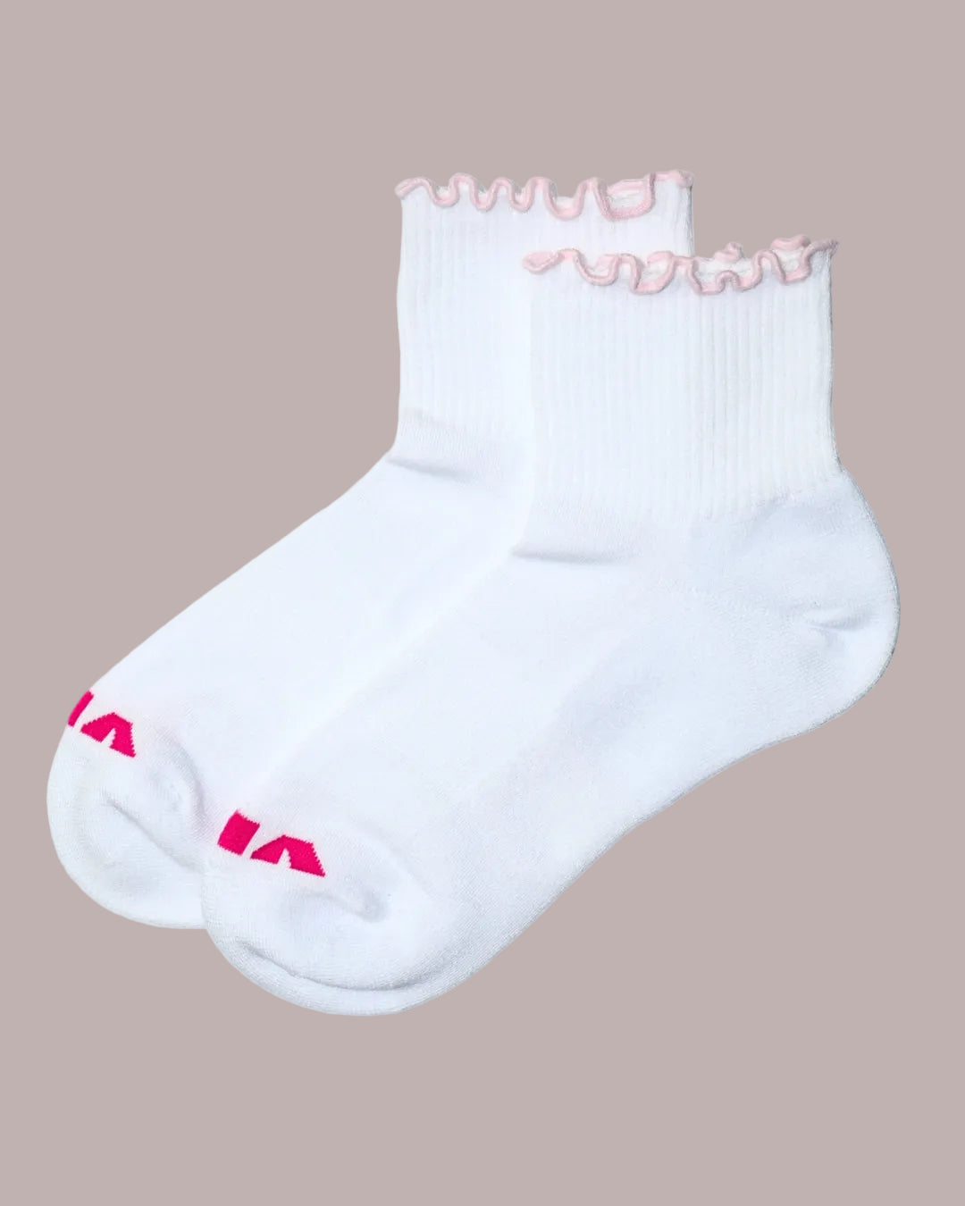 Raspberry Jam Ruffle Crew Socks