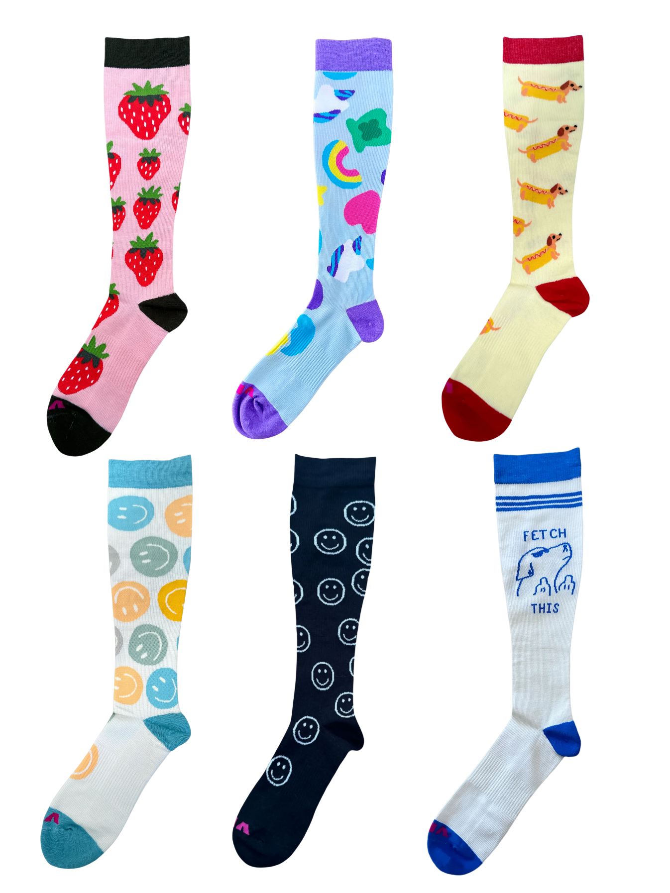Vix Socks 6 Pack Bundle - Bamboo Compression Socks