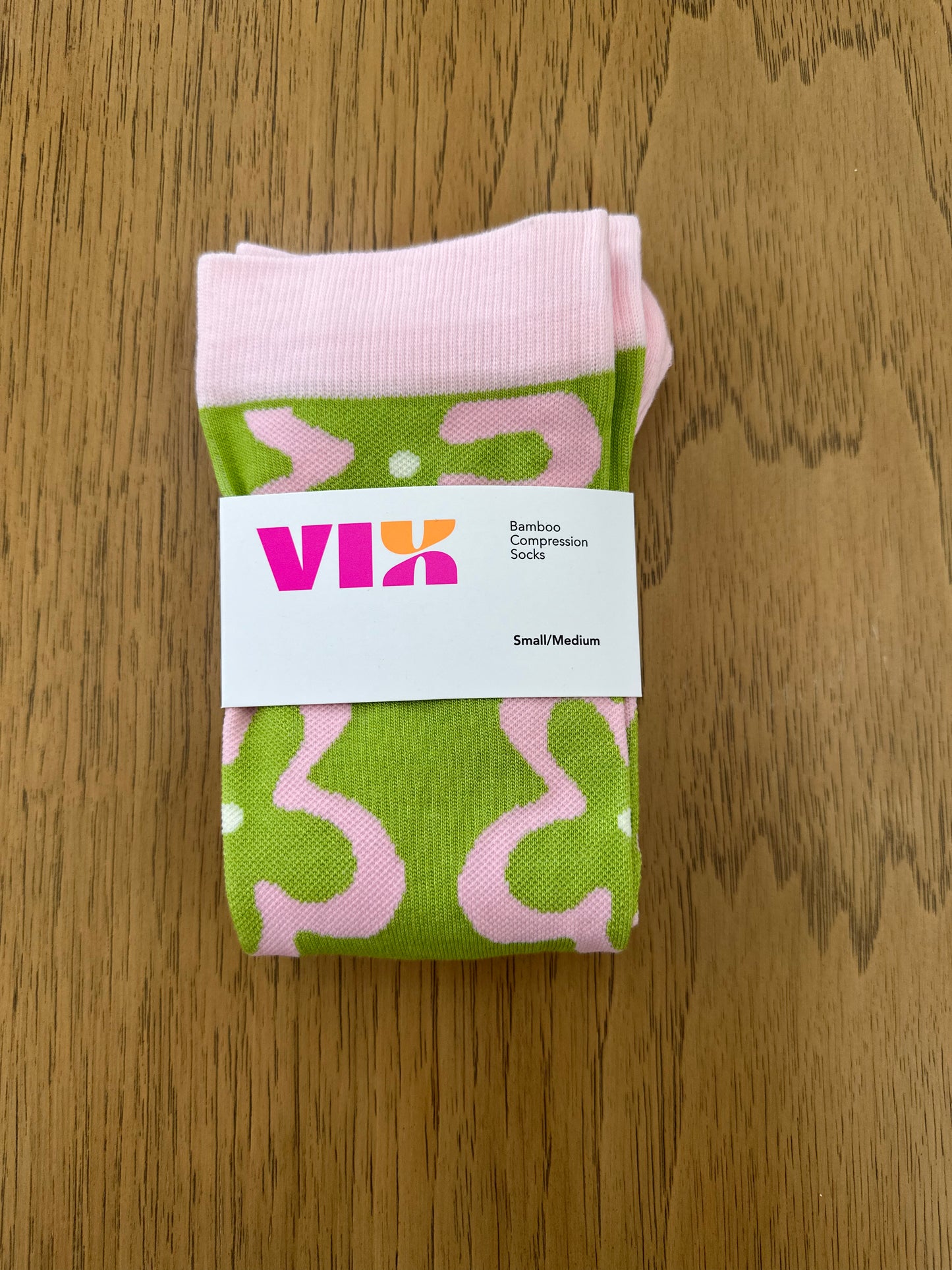 Vix Socks Flower Power Bamboo Compression Folded Hardwood Table
