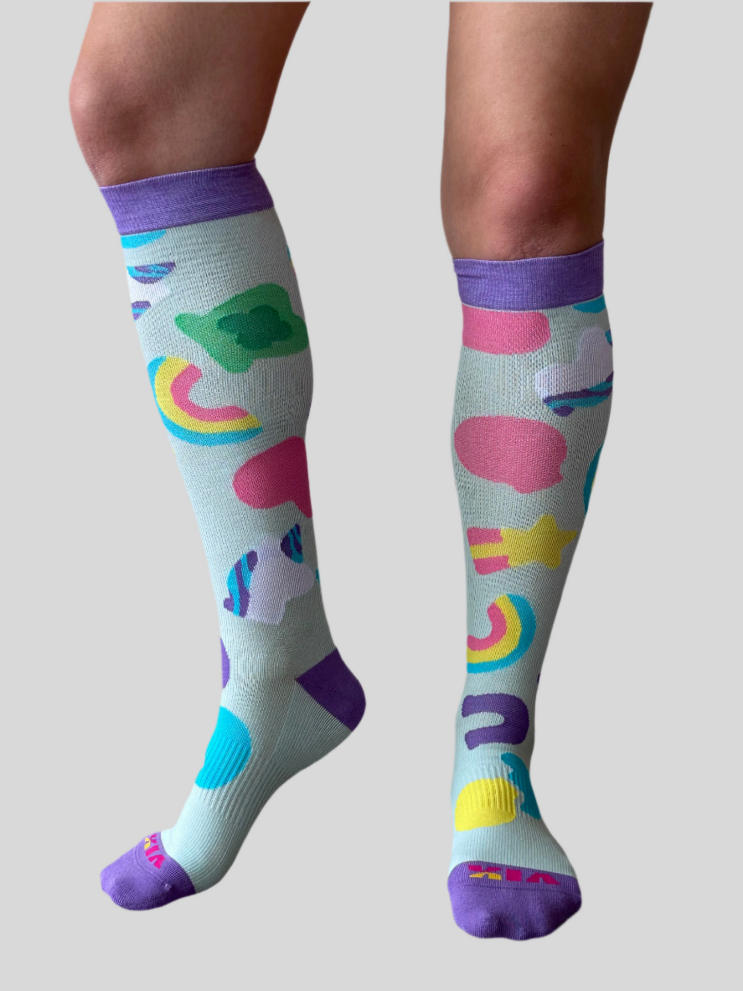 Vix Sweet Rainbow Bamboo Compression Angled Legs 2