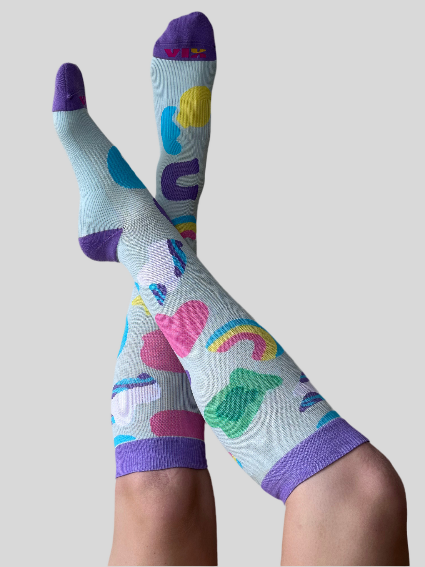 Vix Sweet Rainbow Bamboo Compression Crossed Legs