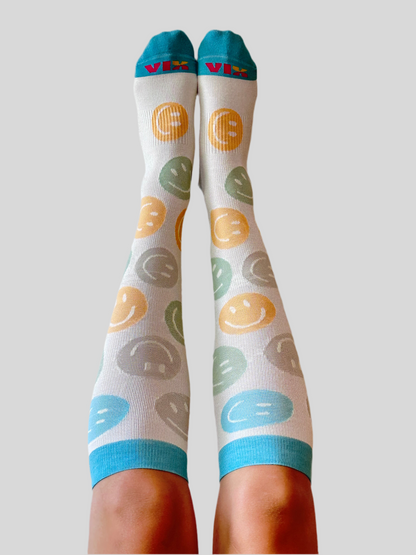 Color Smiley Compression Socks