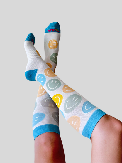 Color Smiley Compression Socks