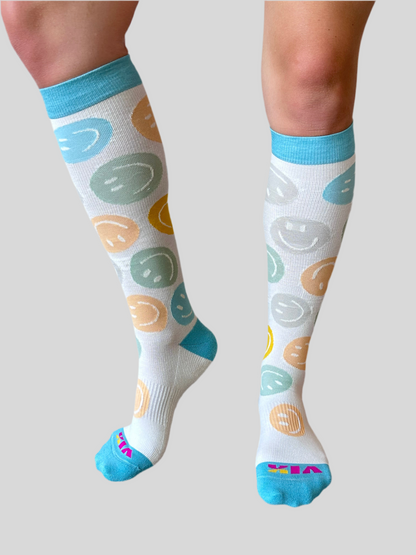 Color Smiley Compression Socks