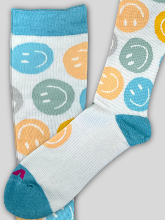 Color Smiley Compression Socks