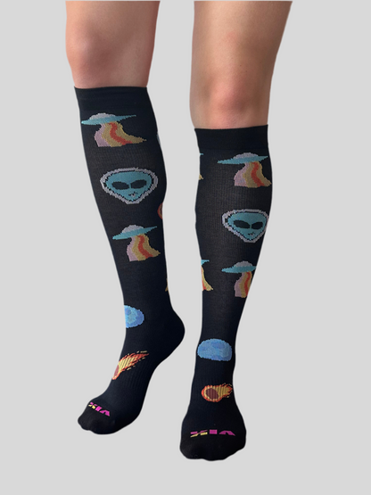 Aliens are Friends Compression Socks