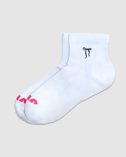 Bow Quarter Crew Socks