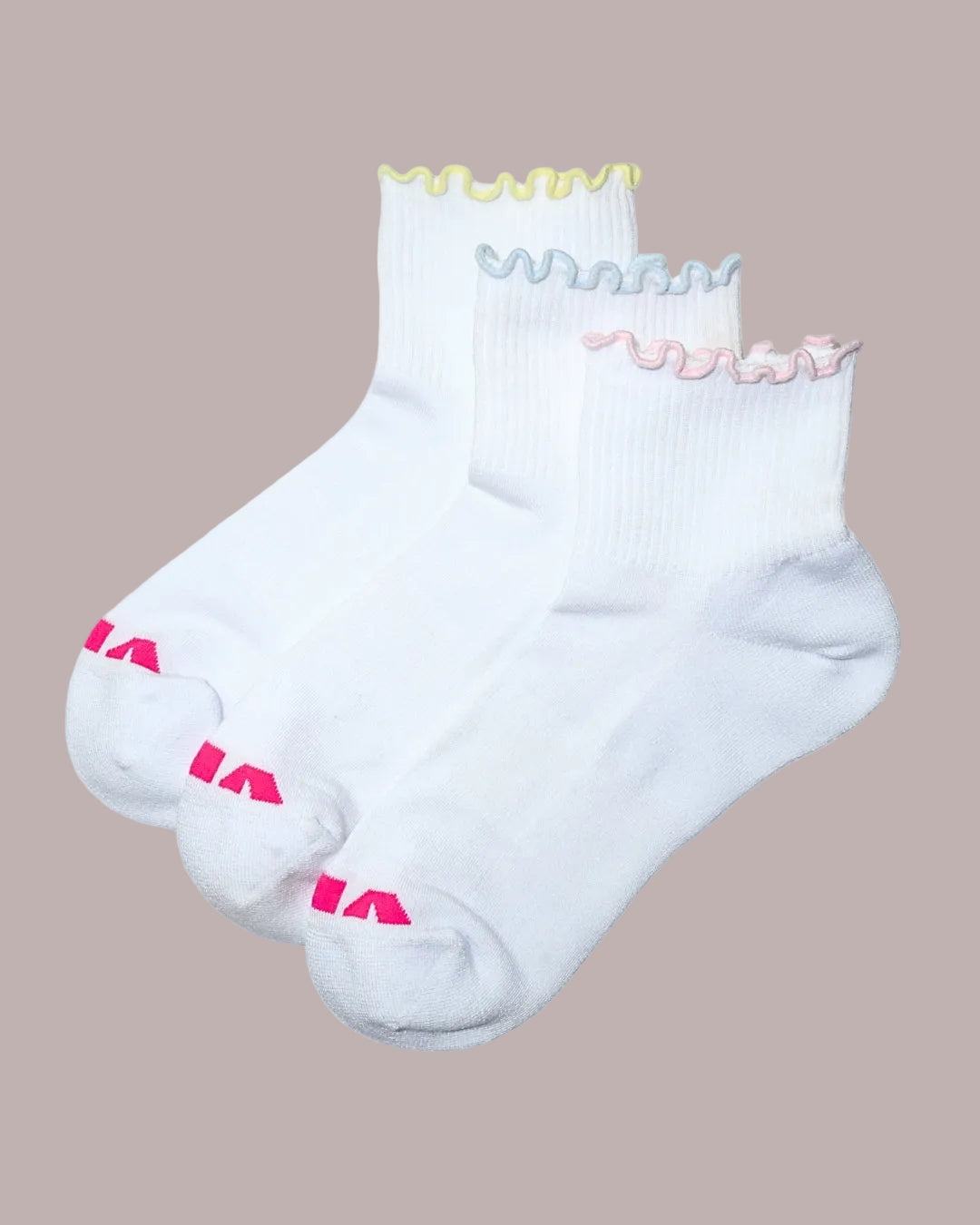Ruffle Quarter Crew Socks (3-Pack)