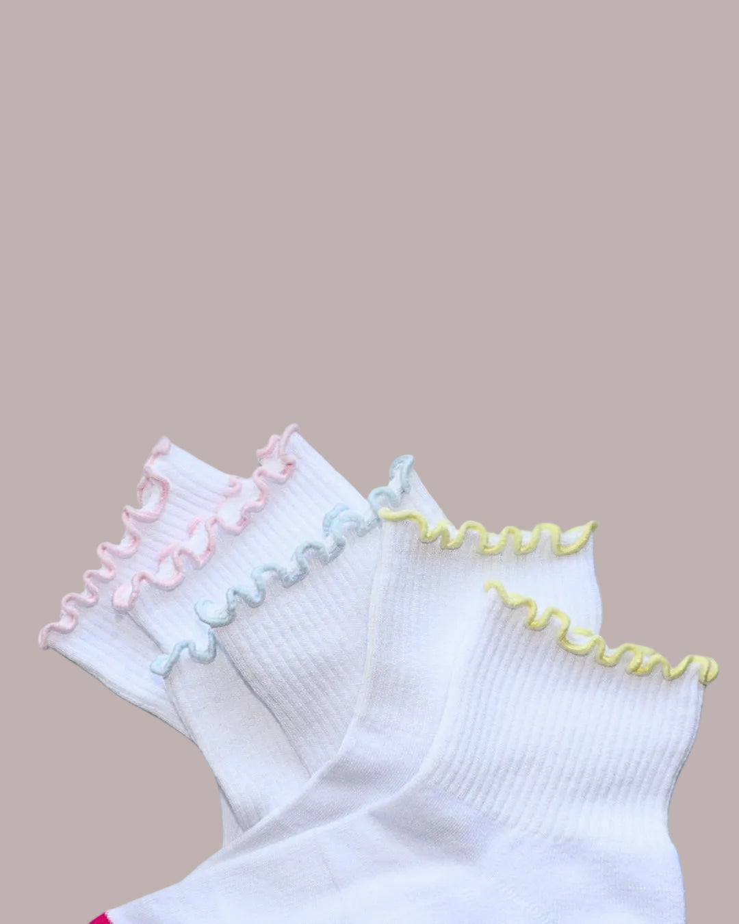 Ruffle Quarter Crew Socks (3-Pack)