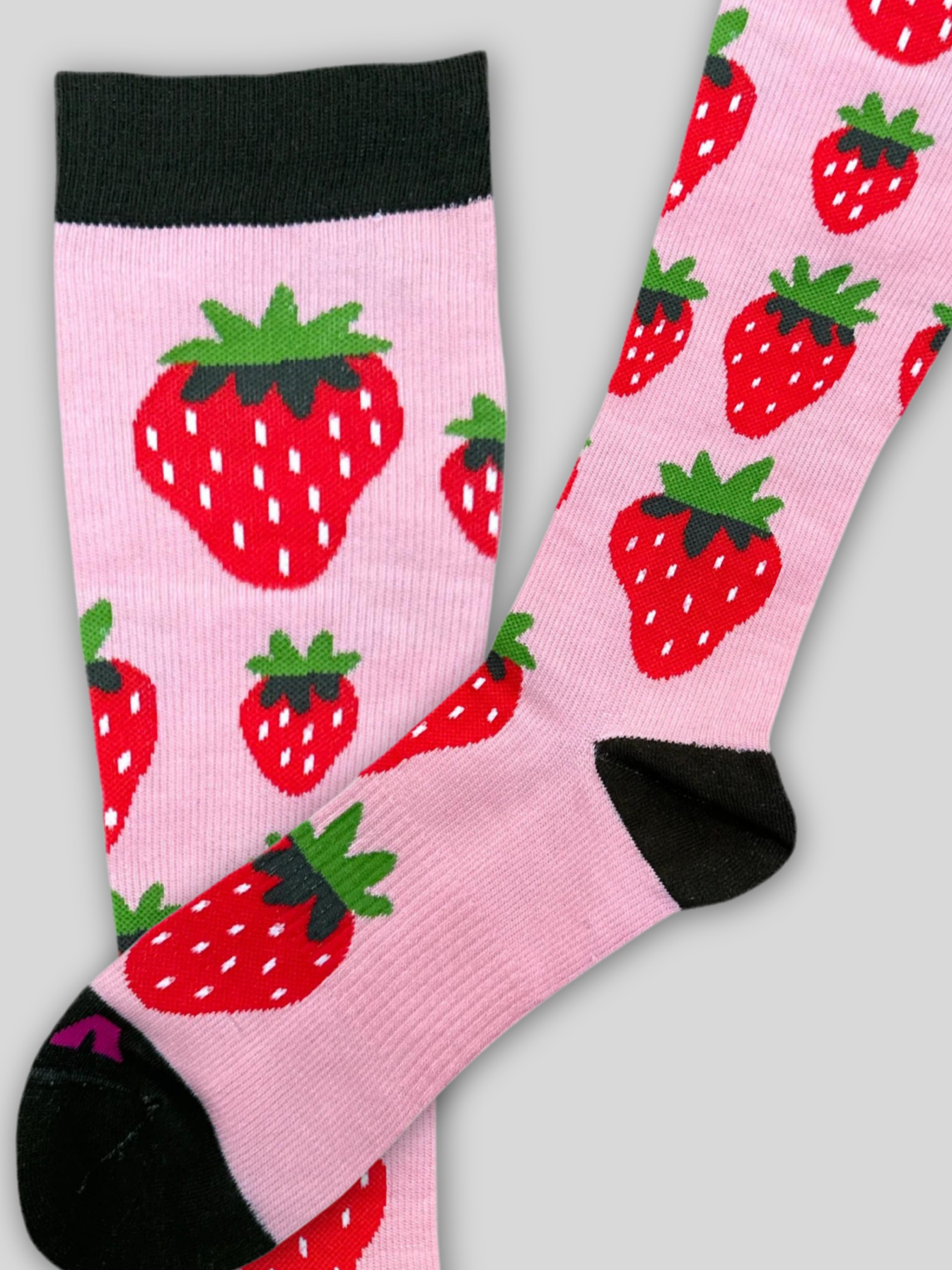 Vix wide-calf strawberry compression socks