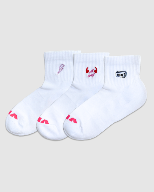 Quarter Crew Socks - Butter, Not Today, Lightning (3-Pack)