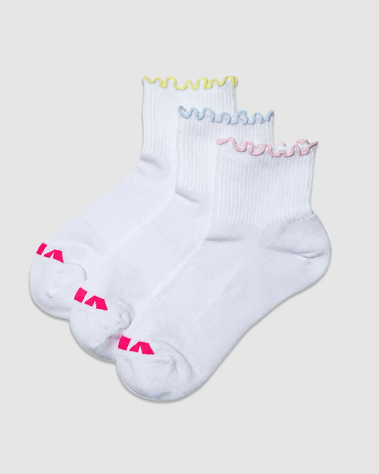 Ruffle Quarter Crew Socks (3-Pack)